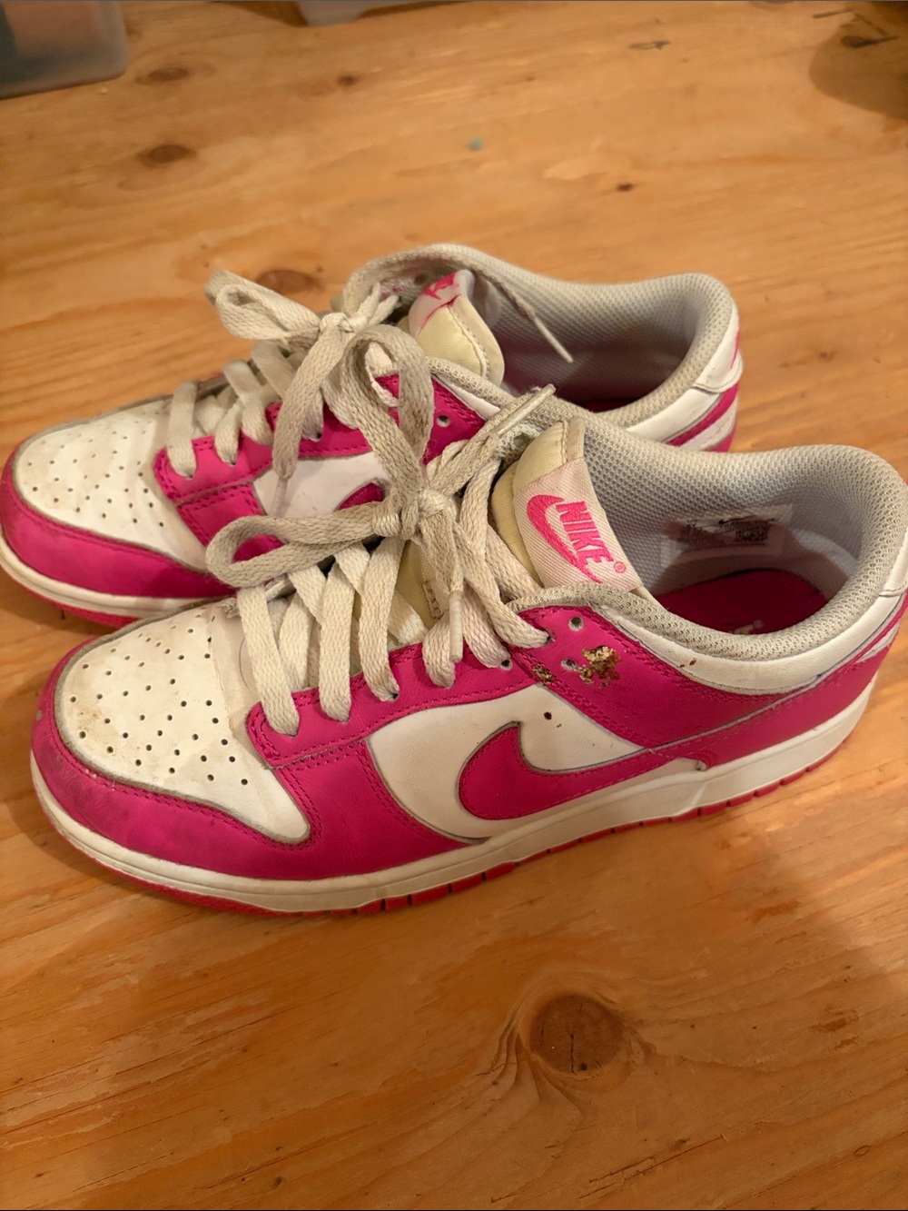Nike Dunk White and Pink Low-Top Sneakers